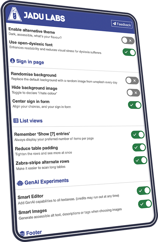 The labs interface