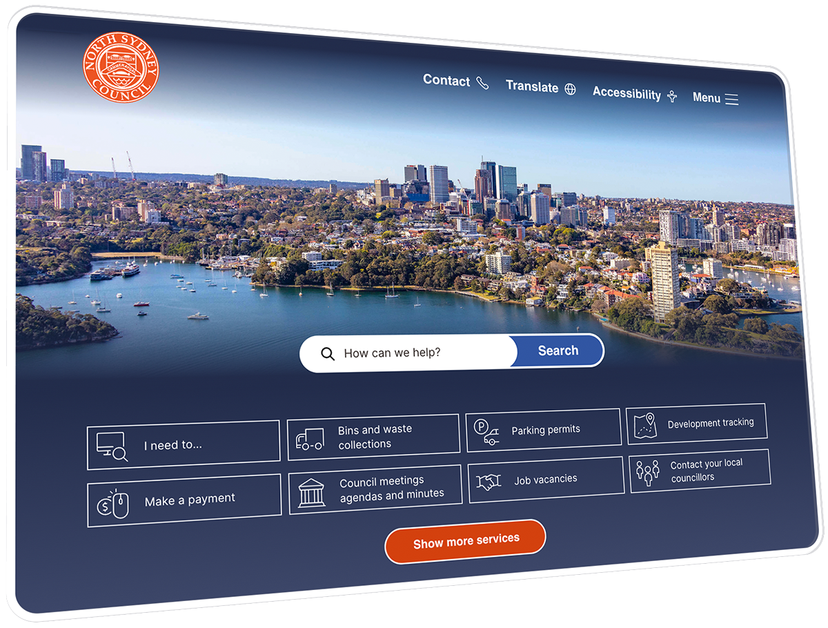 North Sydney Council website homepage