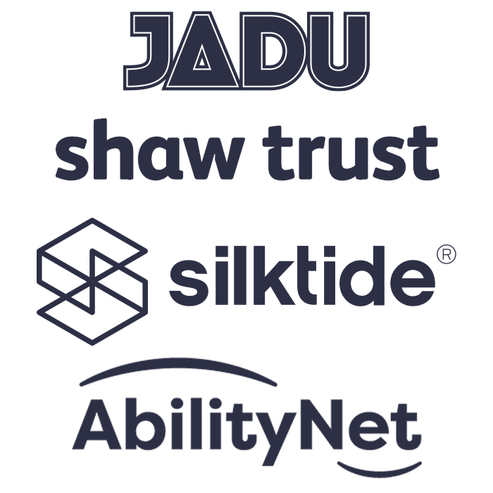 Jadu, Shaw Trust, AbilityNet and Silktide logos