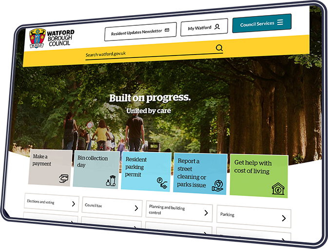 Watford borough councils homepage