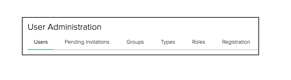 User Administration Menu